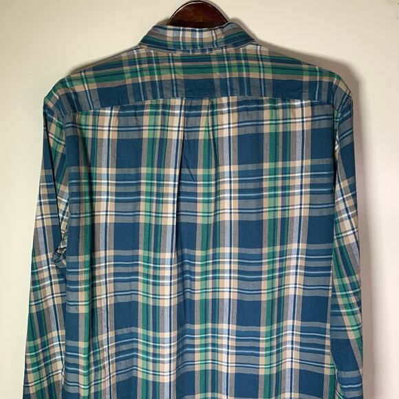 J. Crew Plaid Button-Down Shirt (Blue/Green/White) Men’s Size Large NWT Workwear - Picture 6 of 16